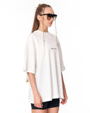 Mandala Shining Print with 3D Embroidery White T-shirt for women