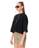T-shirt crop-top noir oversize Namaste