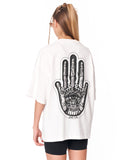 Oversized Martin Valen Screen Printed White T-shirt for women’s streetwear outfits