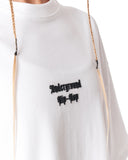 Underground Hip Hop White Oversized T-Shirt with bold gothic back print