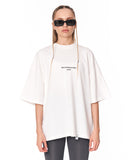 Urban DNA Applique Patch Oversized White T-shirt front view