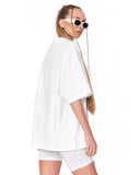 Utility Pocket White Oversized T-Shirt in soft white cotton fabric