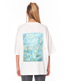 Van Gogh Blossoms Oversized White T-shirt back view