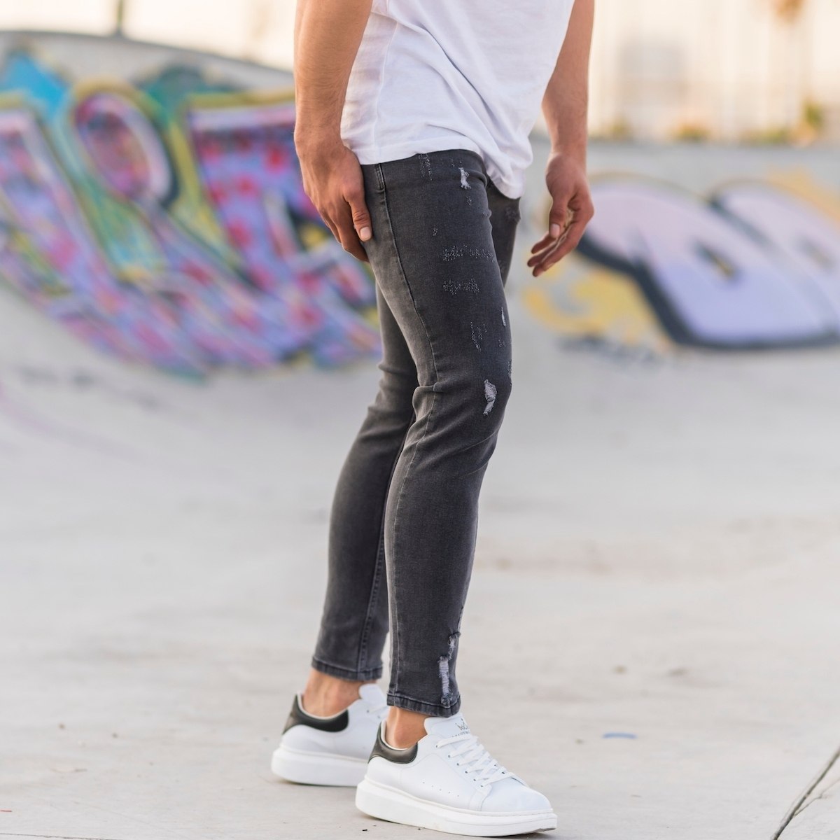 Men's Distorted Jeans In Anthracite