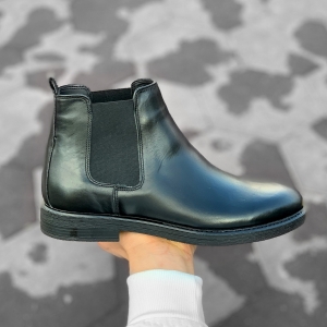 Herren Leder Stiefel Chelsea Boots in schwarz - 2