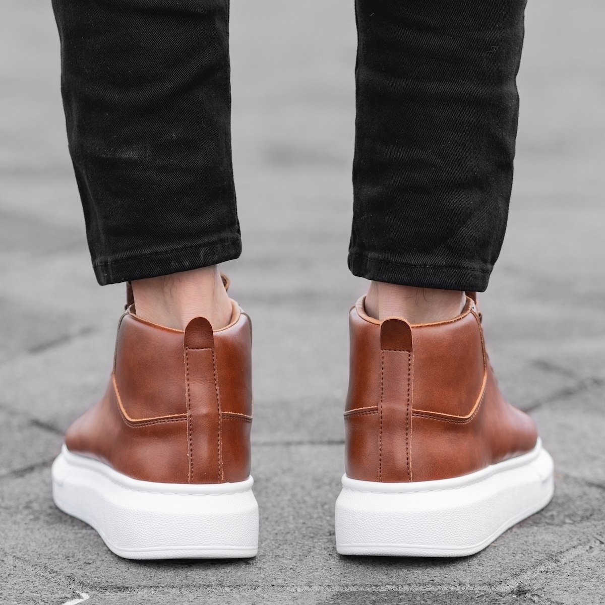 Hype Sole Mox High Top Sneakers in Taupe | Martin Valen