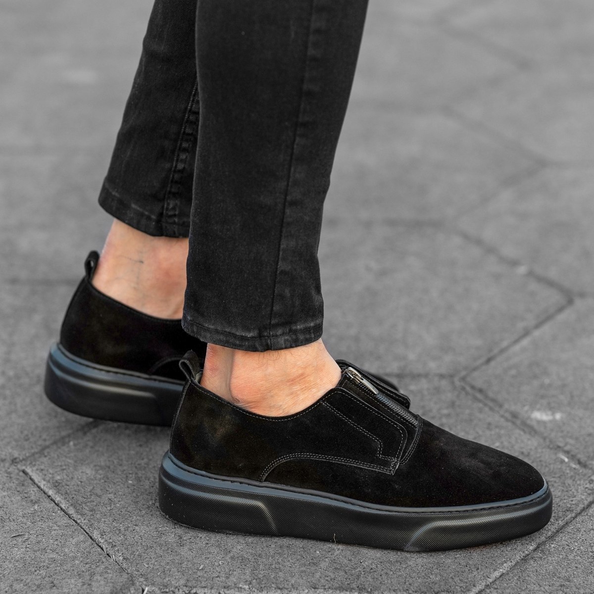 Herren Sneakers Wildleder Schuhe in schwarz | Martin Valen