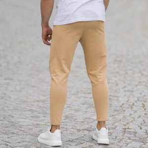 Herren Basic Skinny-Fit Jogginghose in beige - 6