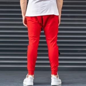 Red Shalvar Trousers with Zip - 5