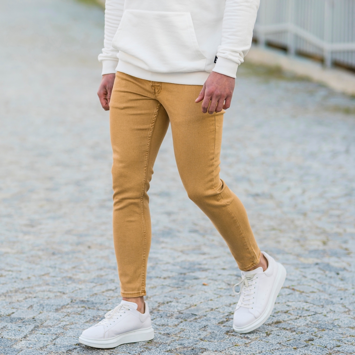 mens mustard skinny jeans