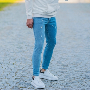 Men's Distorted Jeans In Ice Blue - 2