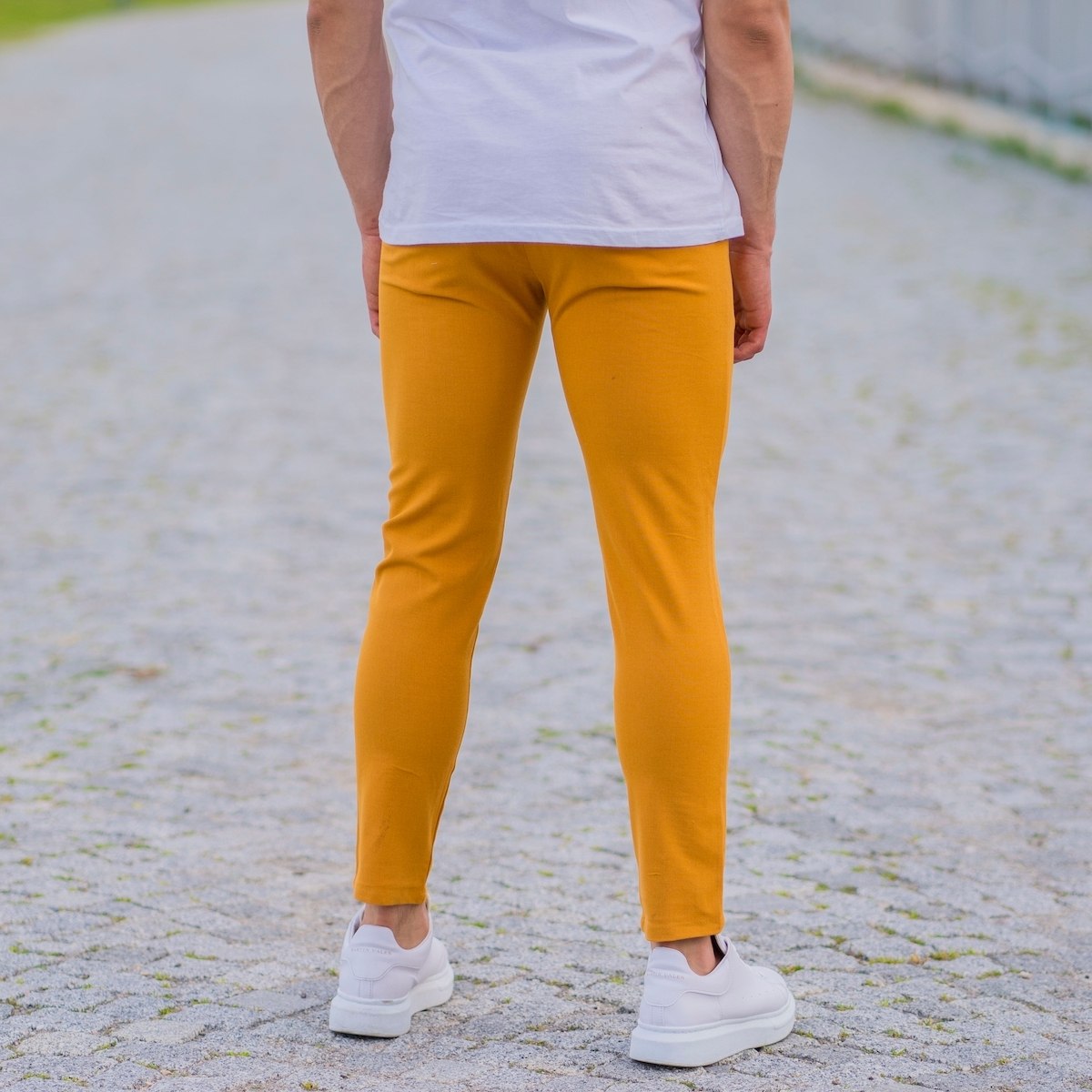Modern Cut Trousers In Mustard | Martin Valen