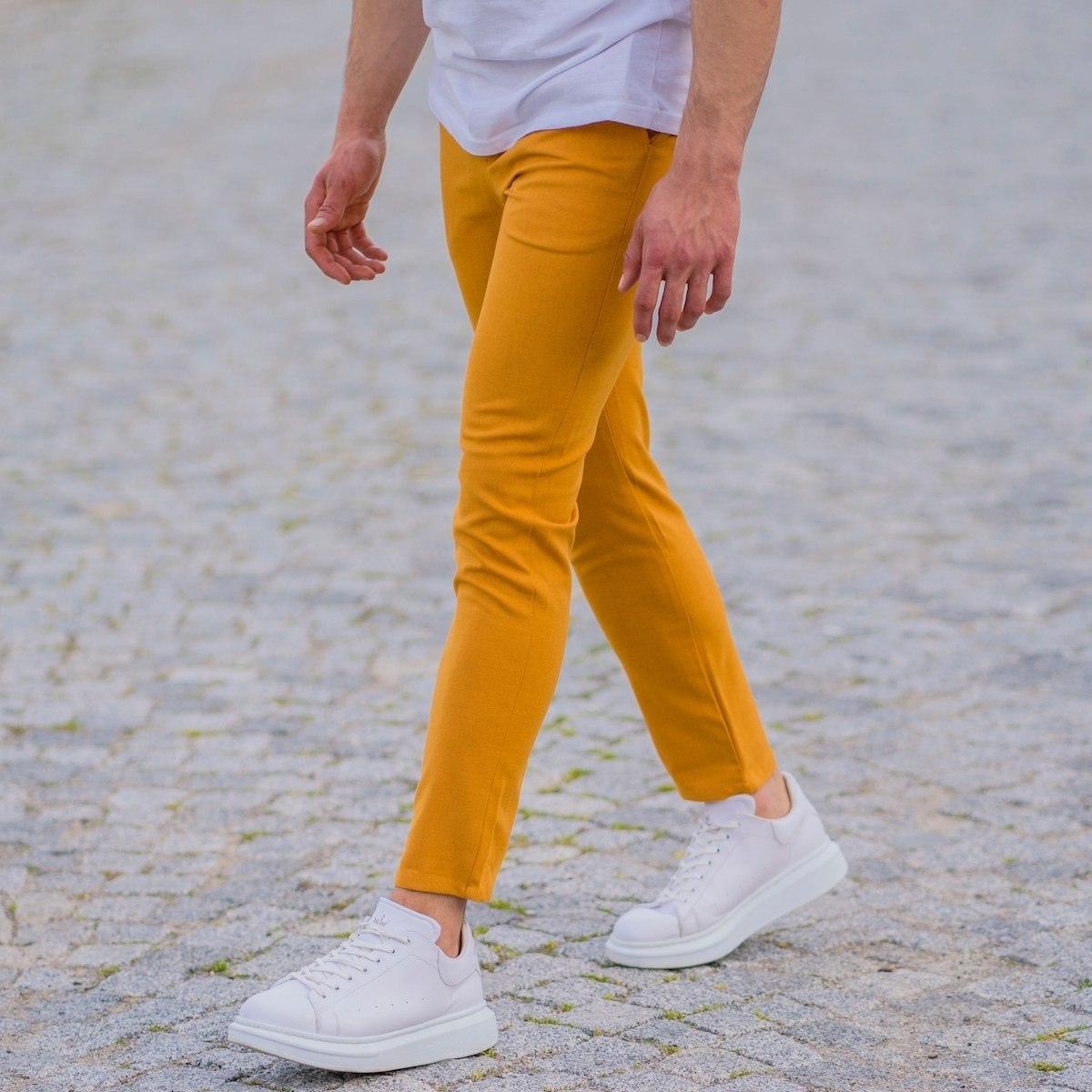 Modern Cut Trousers In Mustard - 6