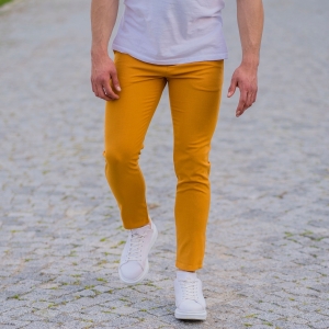 Modern Cut Trousers In Mustard - 2