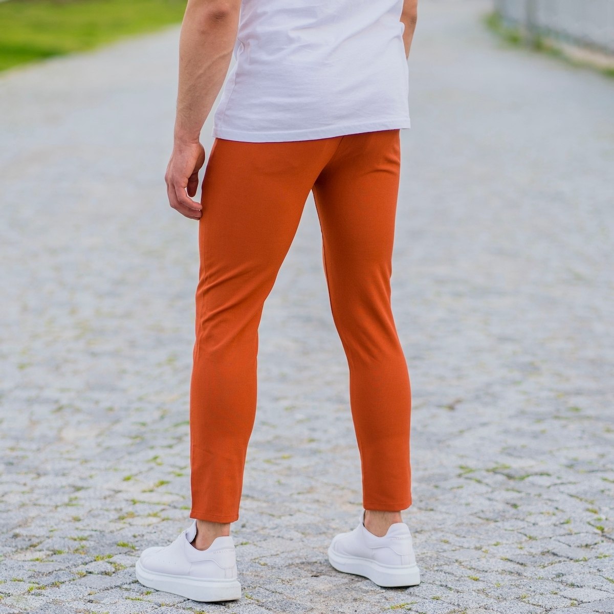 Herren Slim-Fit Hose in orange - 5