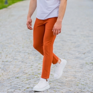 Orange Slim-Fit Trousers - 4