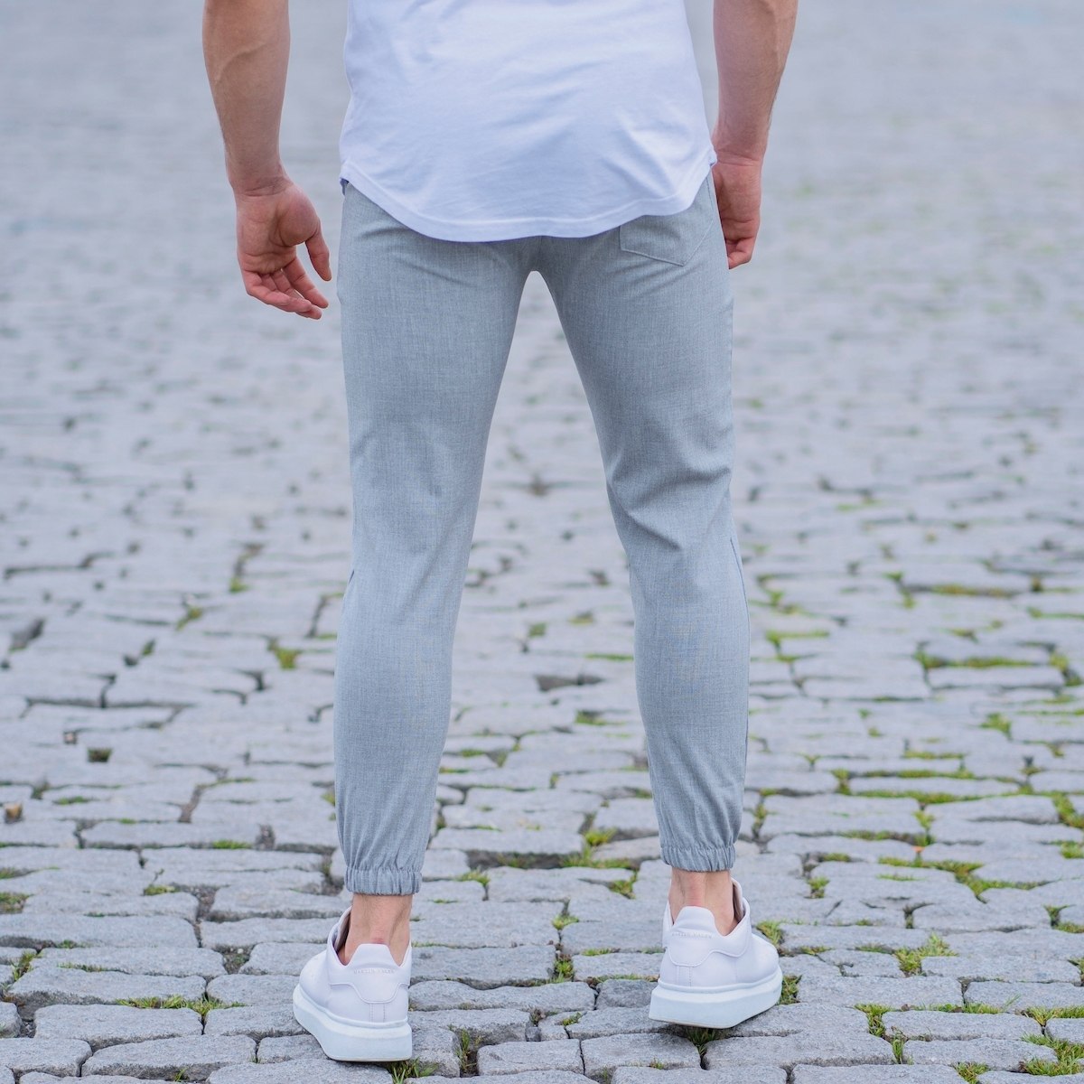 Gray Casual Slim-Fit Trousers - 10