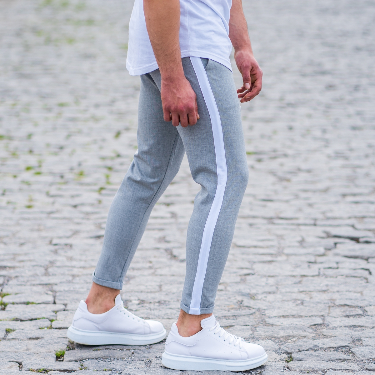 men's striped joggers