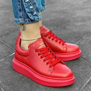 Woman's Hype Sole Sneakers In Full Red - 1