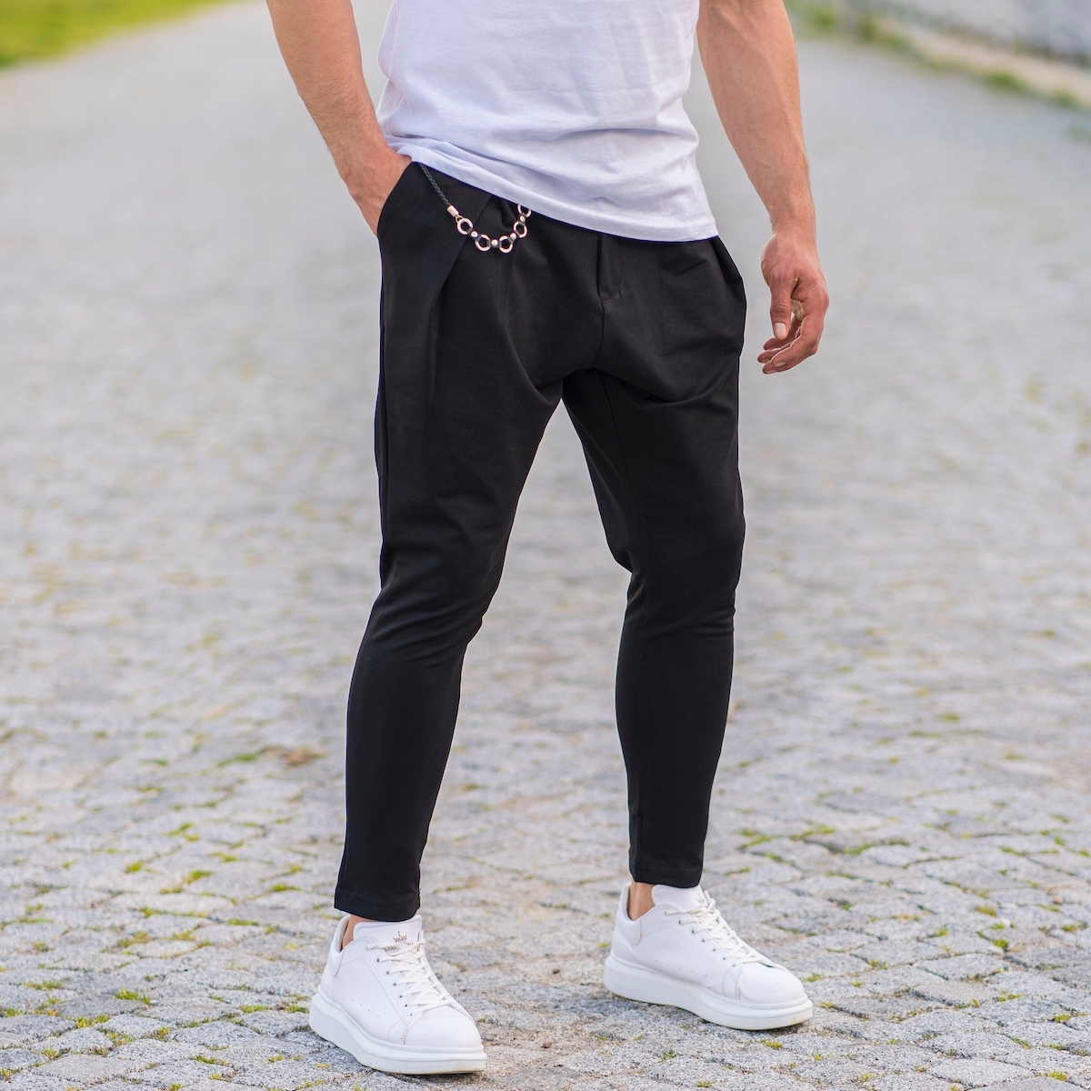 Men's Relax Fit Sport Pants In Black