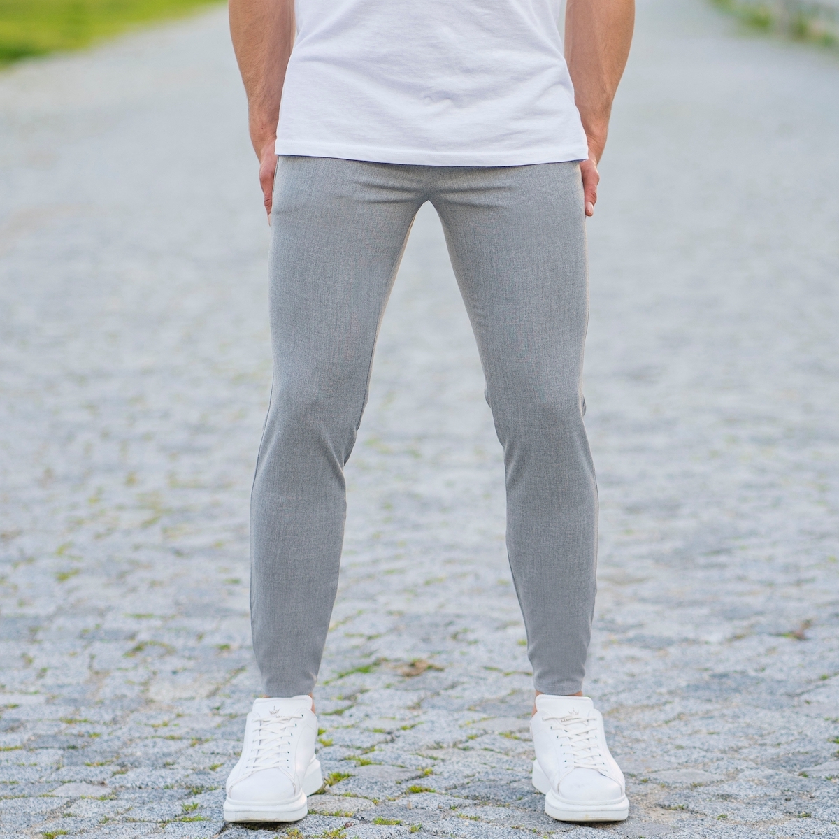 light grey skinny pants