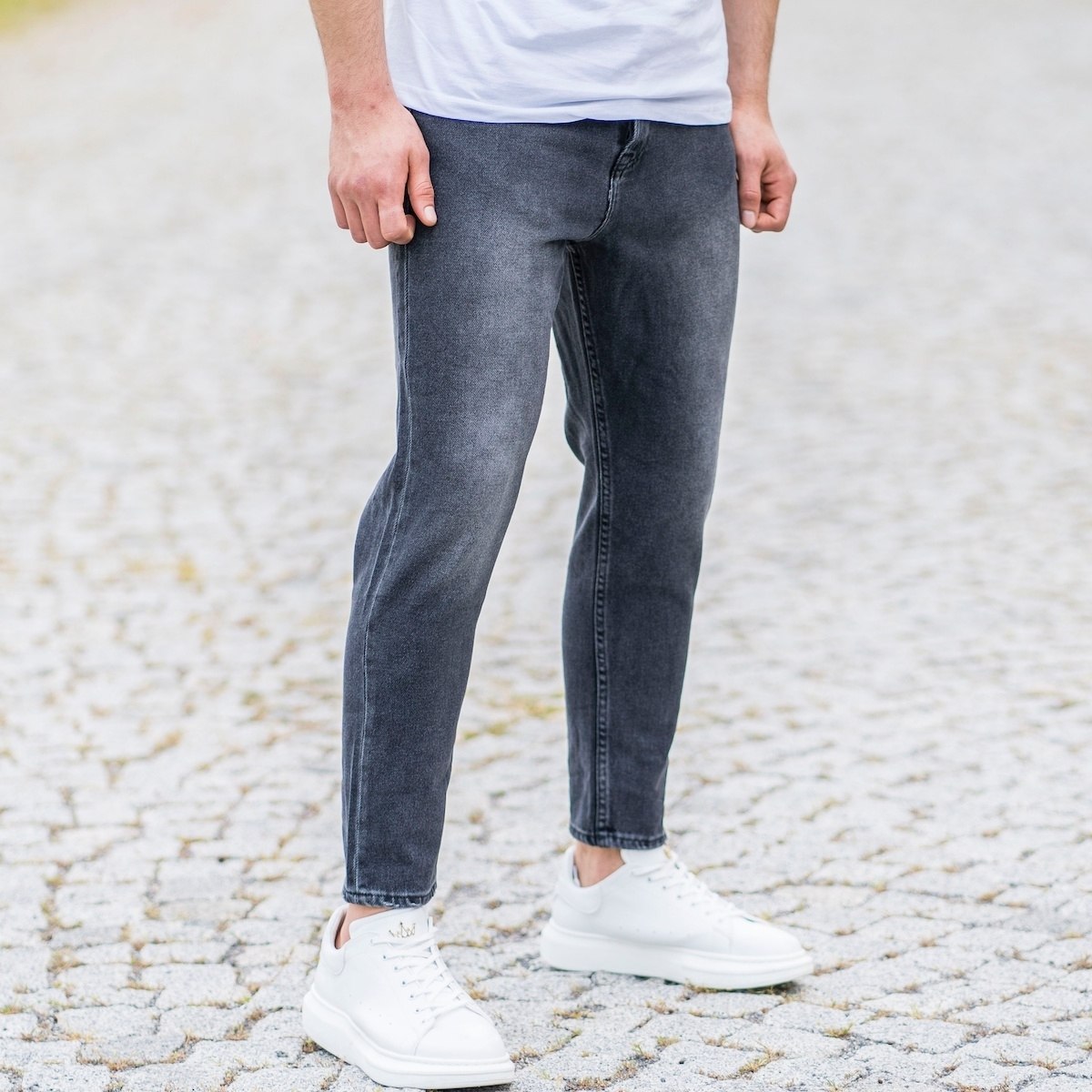 Men's Loose Fit Jeans In Anthracite