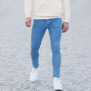 Men's Basic Skinny Jeans In Ice Blue - 1