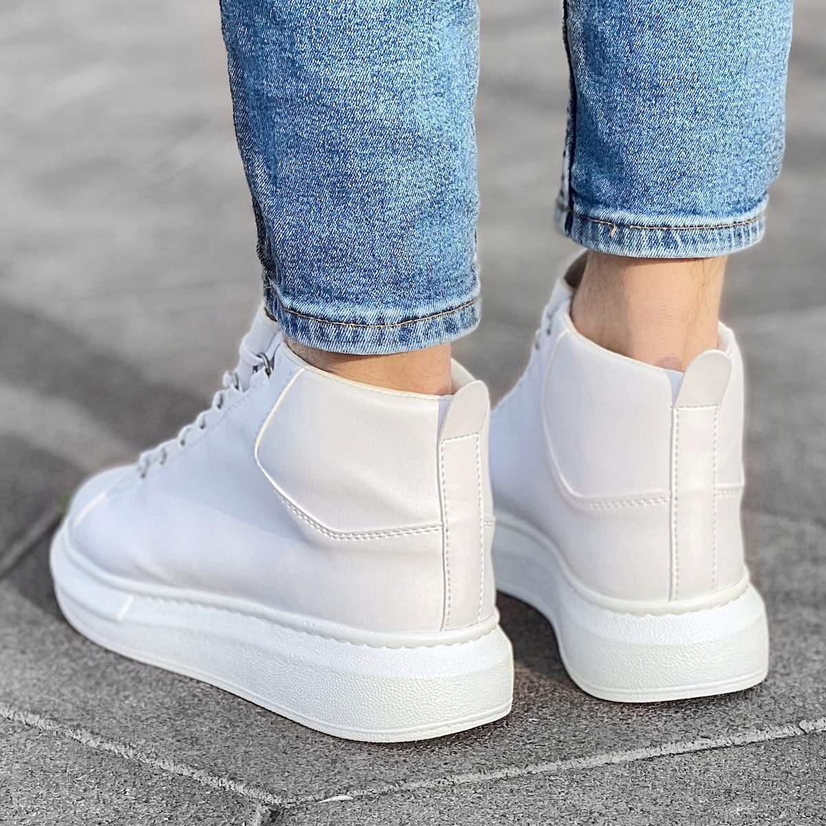Hype Sole Mox High Top Sneakers in White | Martin Valen