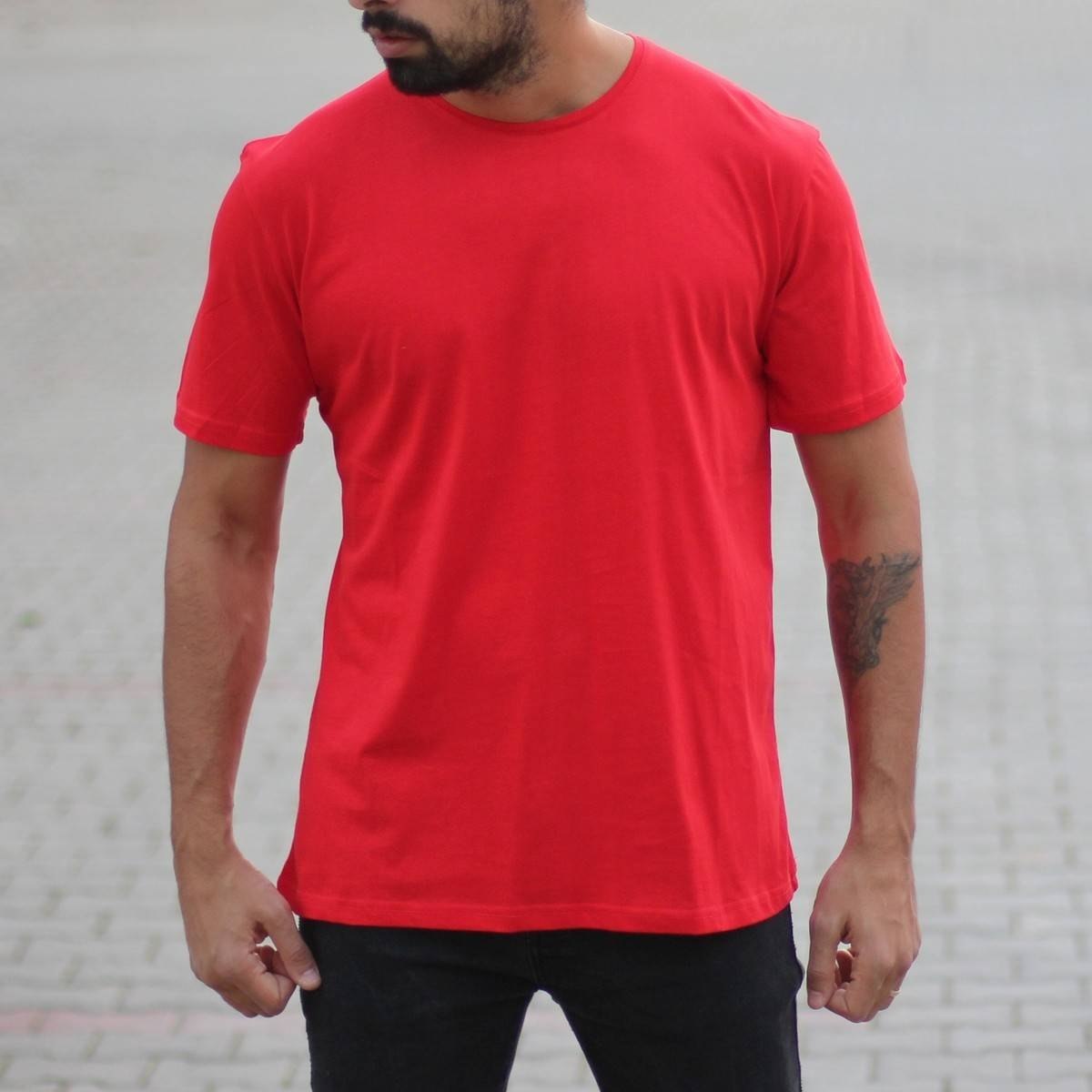 Men's Oversized Basic T-Shirt Red - 2