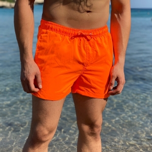 Men's Swimming Short In Neon Orange