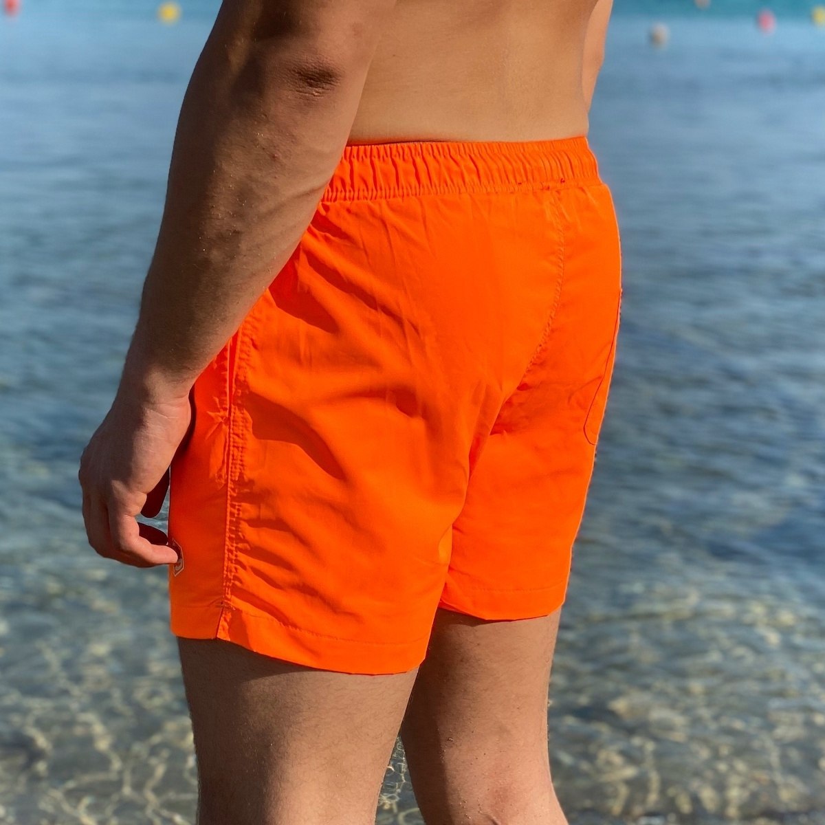 Men's Swimming Short In Neon Orange - 4