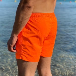 Men's Swimming Short In Neon Orange - 4