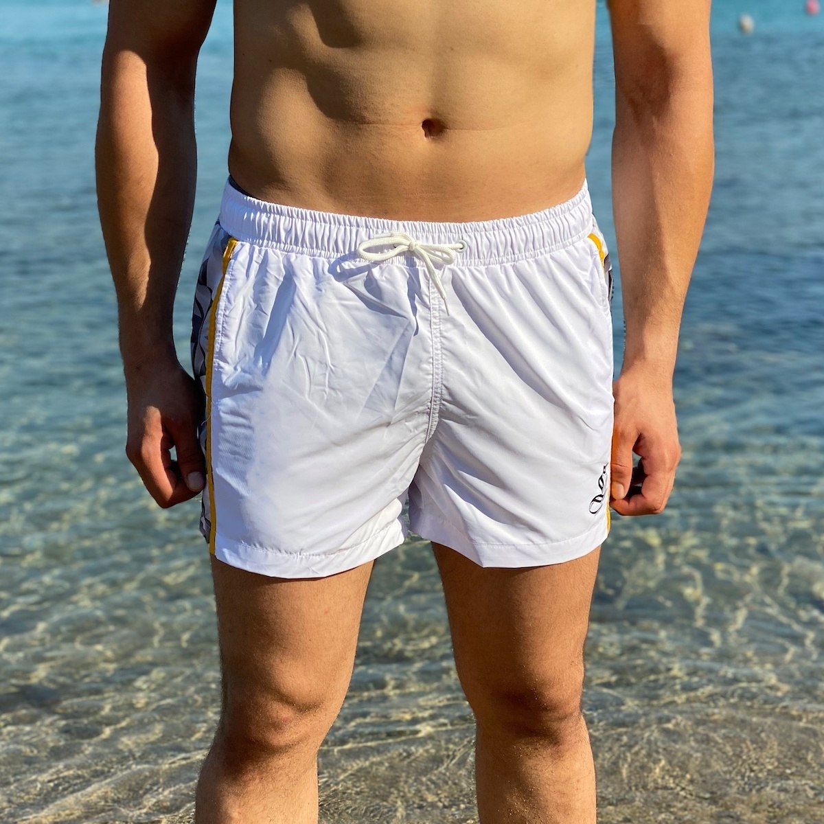 Men's Swimming Short With Geometric Lines