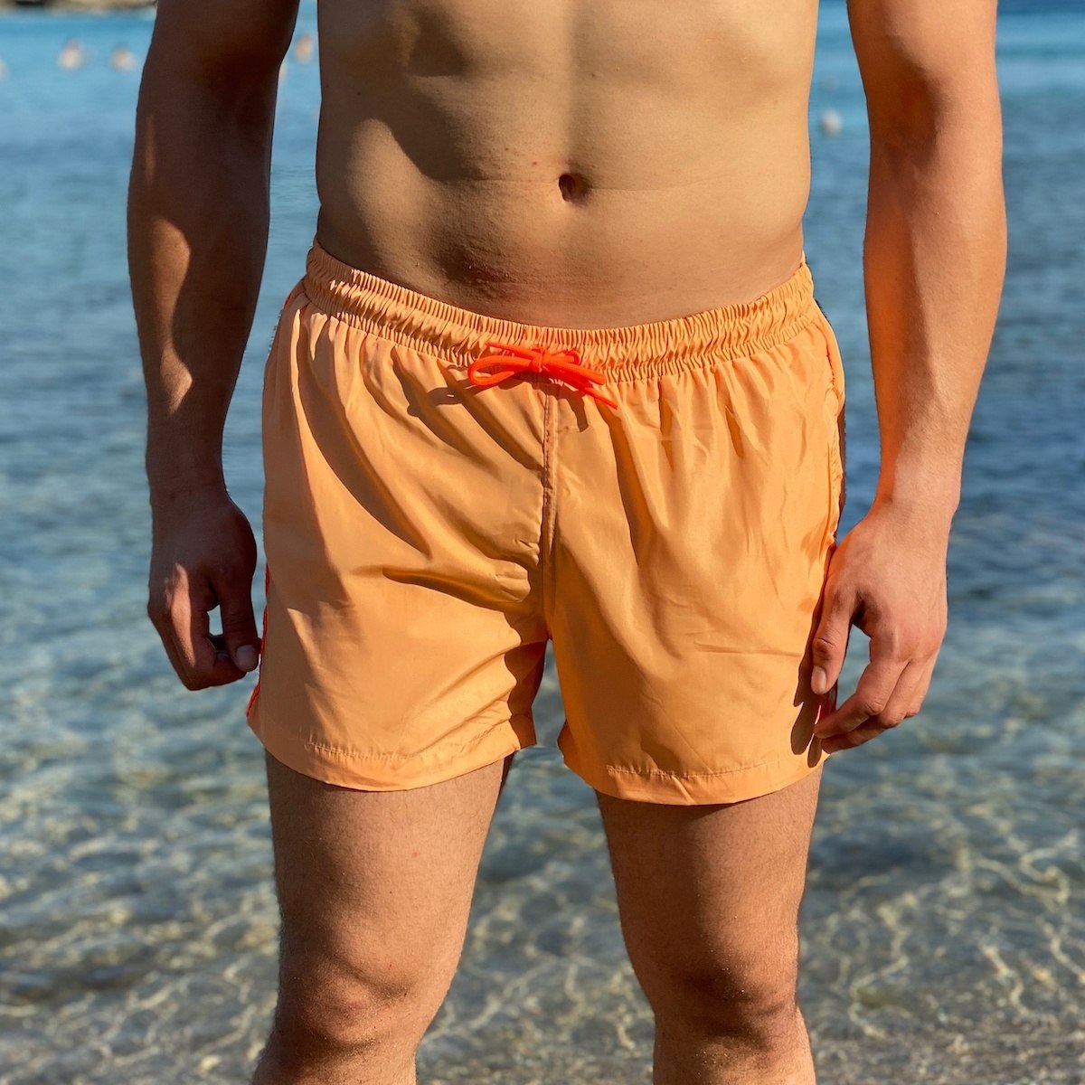 Men's Swimming Short In Light Orange - 1