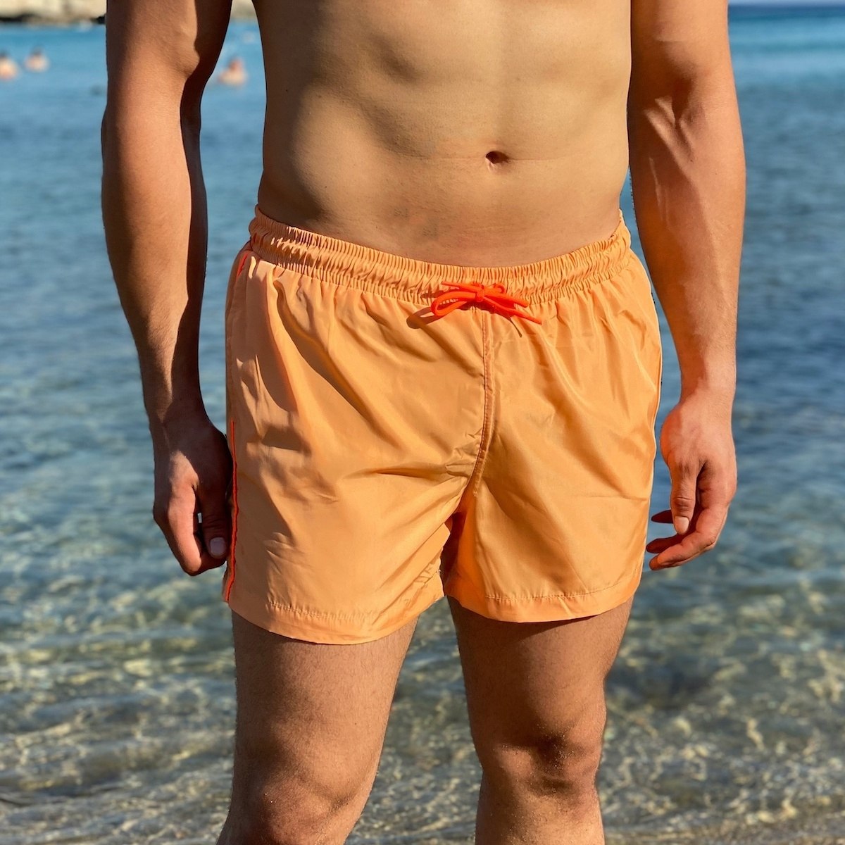 Men's Swimming Short In Light Orange