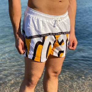 Men's Swimming Short With Text Detail
