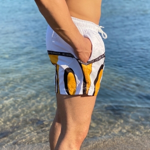 Men's Swimming Short With Text Detail - 3
