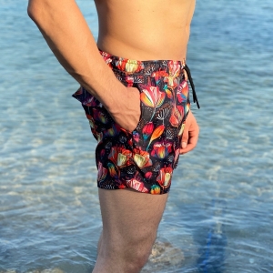 Men's Swimming Short With Floral Patterns - 3