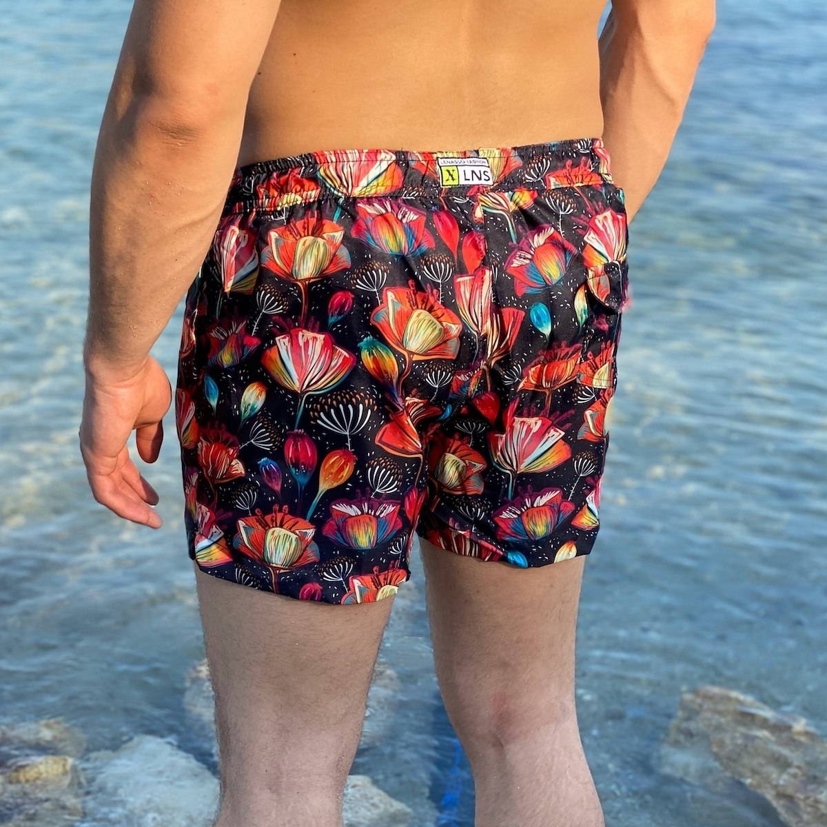 Men's Swimming Short With Floral Patterns - 4