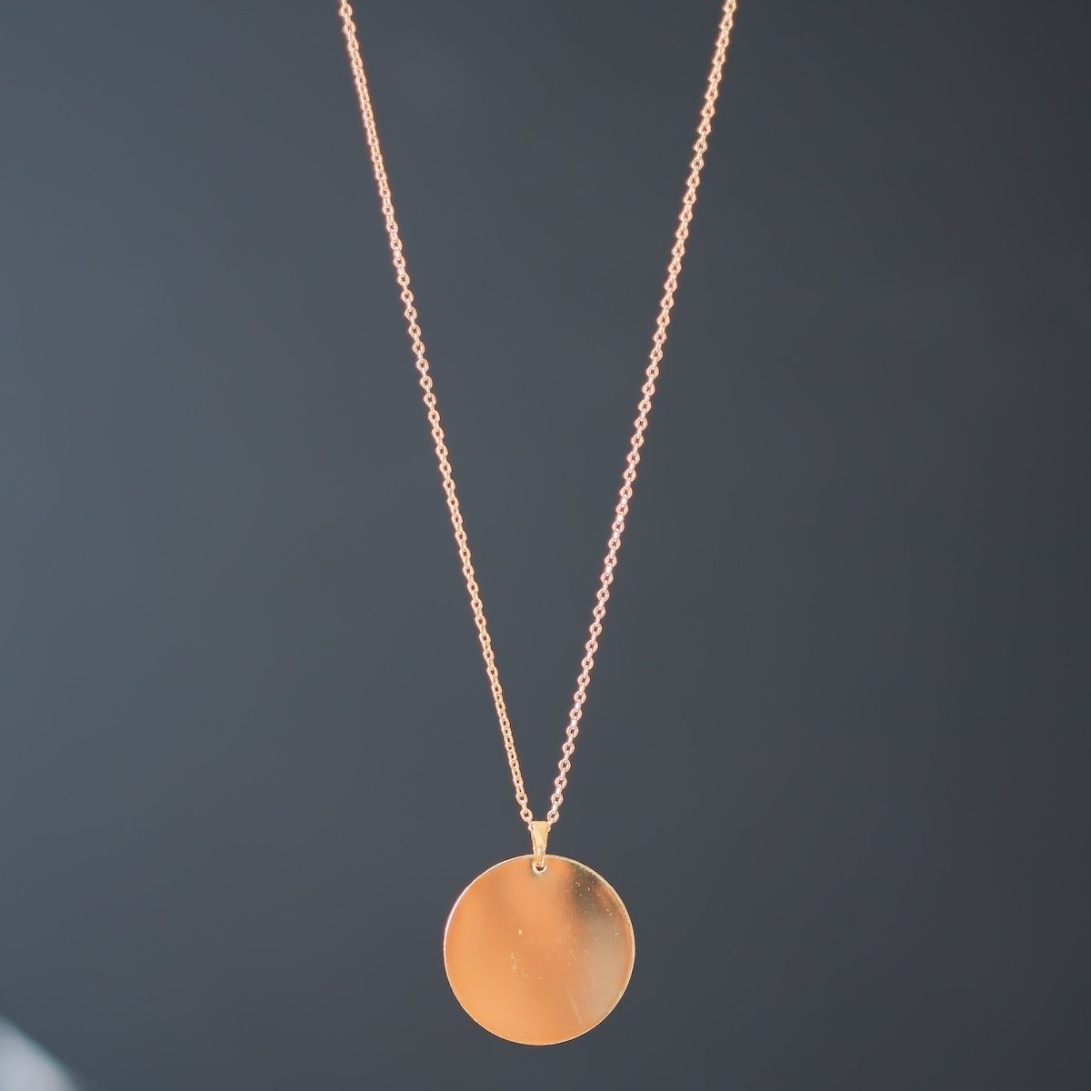 Men's Solid Circle Gold Necklace - 1