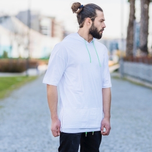 Men's Double-Tailed Hoodie In Neon-White