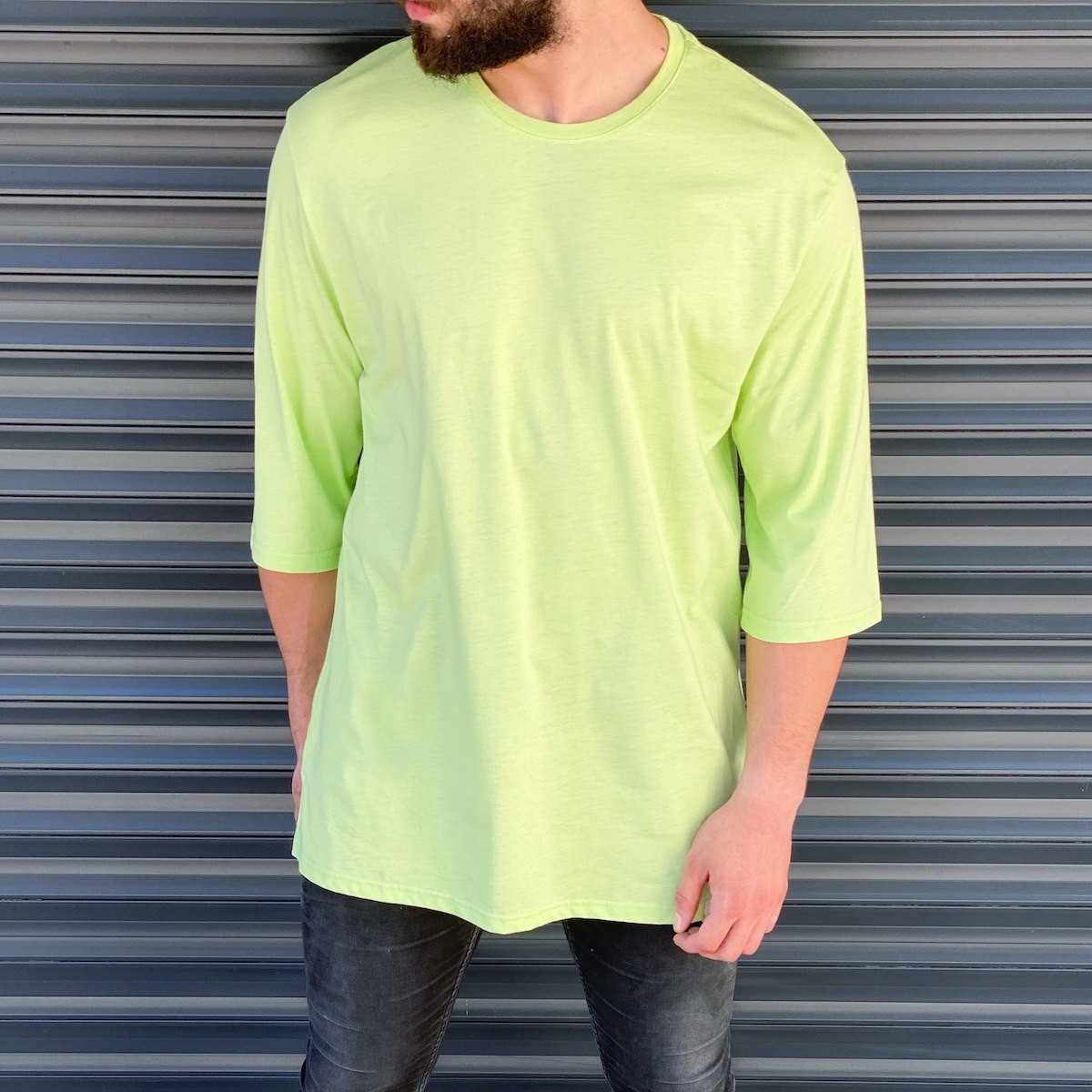 Men's Oversize T-Shirt In Neon Green - 1