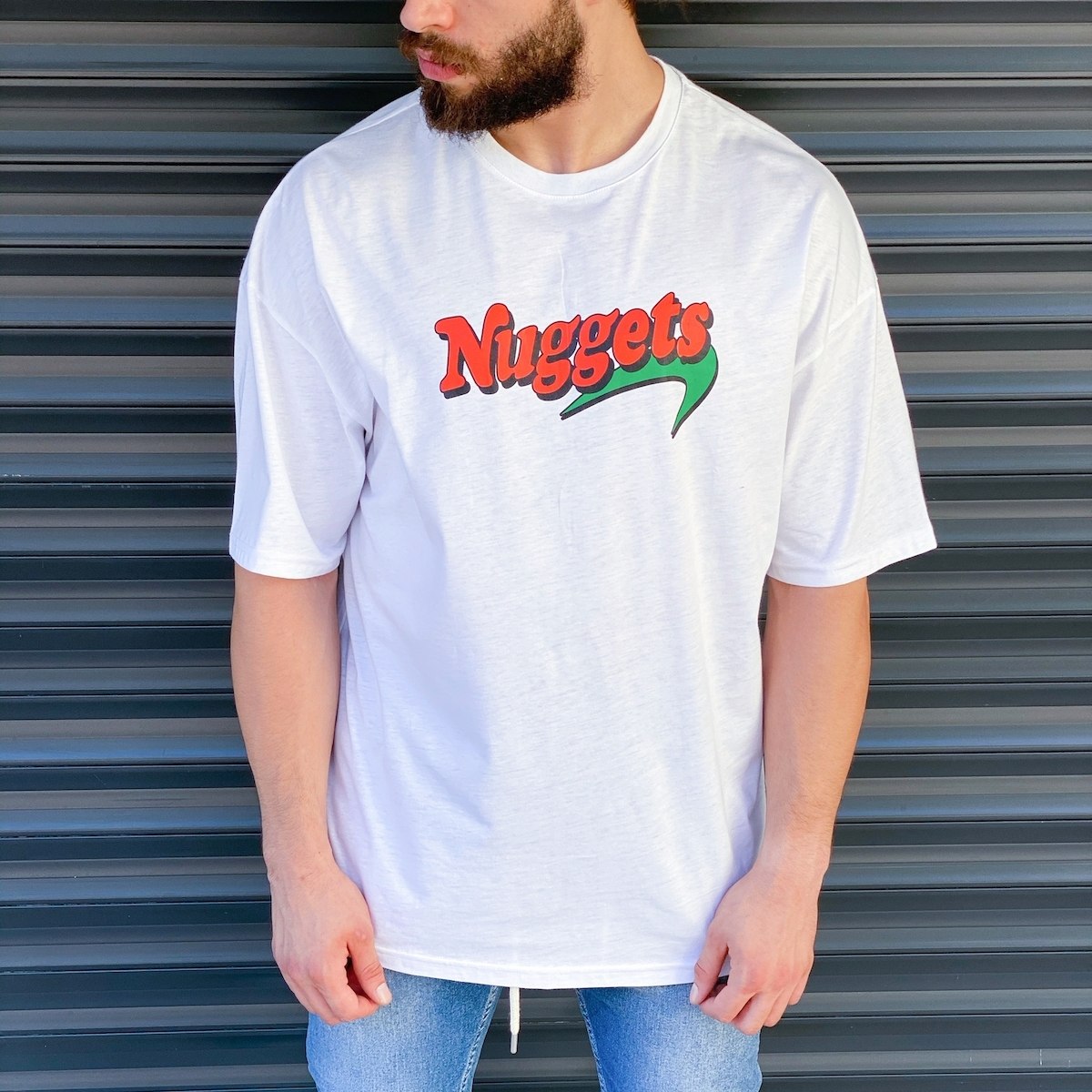 Herren "Nuggets" Oversize T-Shirt in weiß - 1