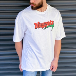 Men's "Nuggets" Oversize T-Shirt In White - 3