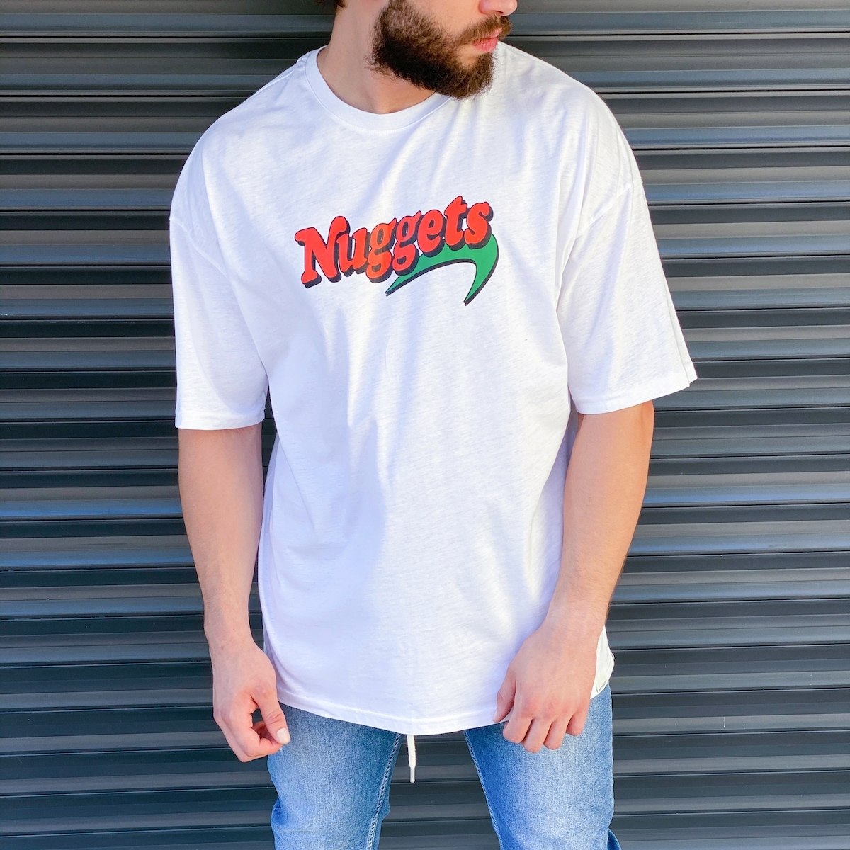 Herren "Nuggets" Oversize T-Shirt in weiß - 2