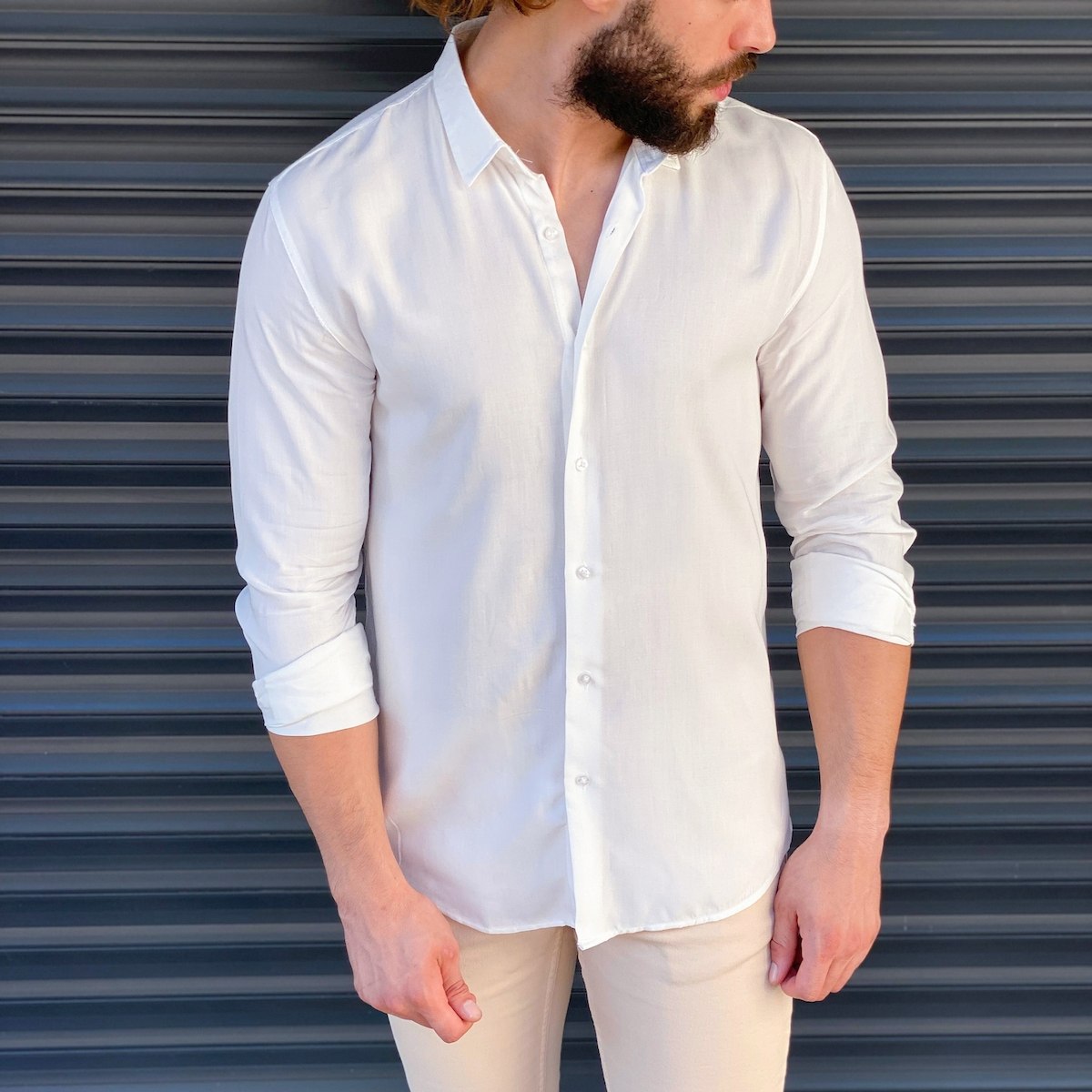Men's Essential Shirt In White - 1