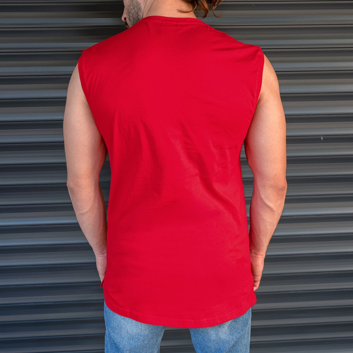 Men's Basic Sleeveless T-Shirt In Red | Martin Valen