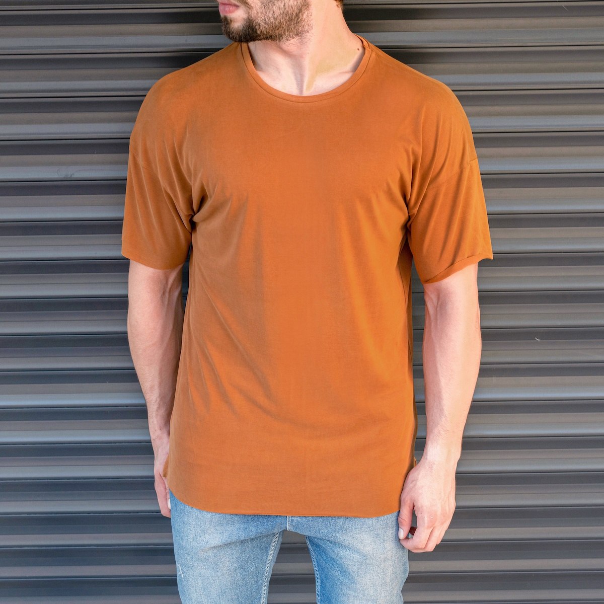 Men's Basic Oversize T-Shirt In Mustard - 1