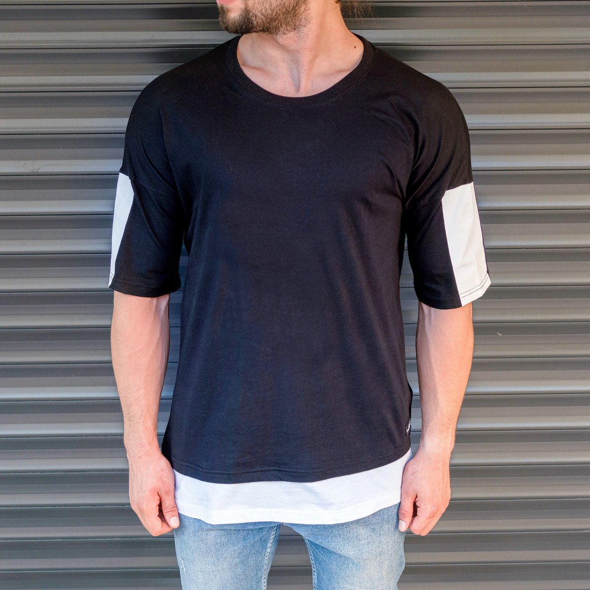 Men's Oversized T-Shirt With Stripes