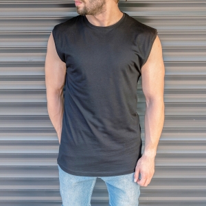 Men's Basic Sleeveless T-Shirt In Black
